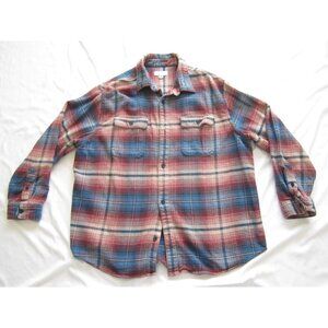 Men's Free Assembly Button Madras Cotton Long Sleeve Shirt Sz XXL (MT541)